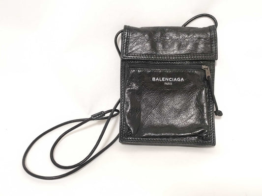 BALENCIAGA Explorer Shoulder Bag in Black Leather