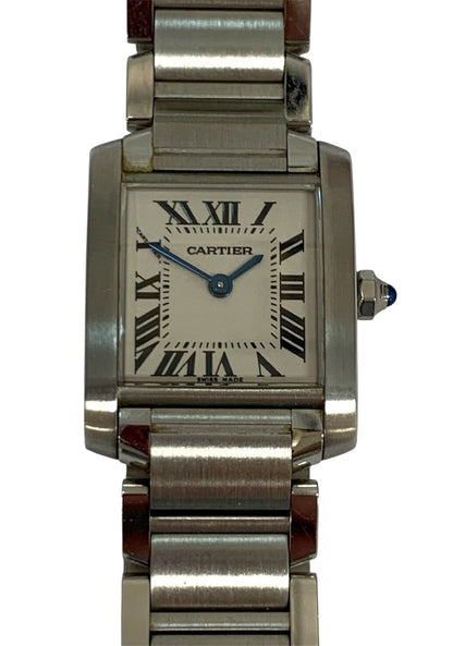 Cartier Tank Française SM W51008Q3 2384 173994CE Quartz White Dial Women's Watch