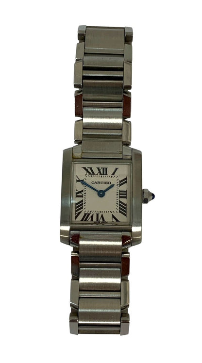 Cartier Tank Française SM W51008Q3 2384 173994CE Quartz White Dial Women's Watch