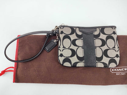COACH Signature Coach Pouch Signature Handbag Black Handbag