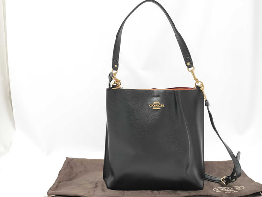 COACH 2-Way Handbag with Long Strap, Shoulder Bag, Black