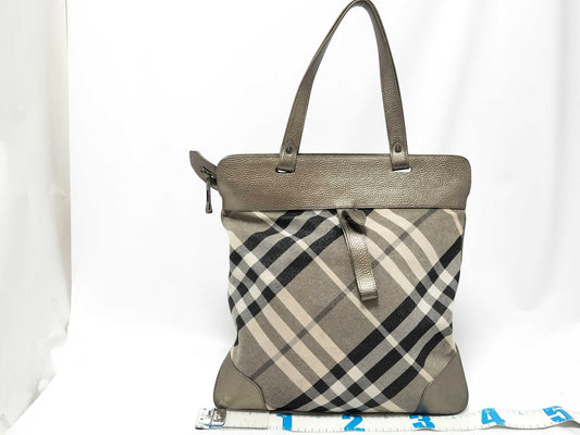 BURBERRY Silver Tote Bag