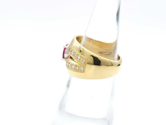R1.22ct D0.46ct K18 12.9g Ring 
