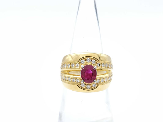 R1.22ct D0.46ct K18 12.9g Ring 