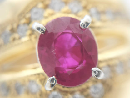 R1.22ct D0.46ct K18 12.9g Ring 