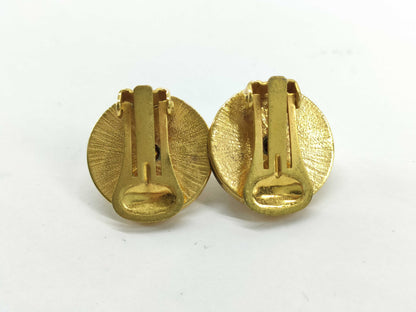 CELINE Logo Rhinestone Earrings