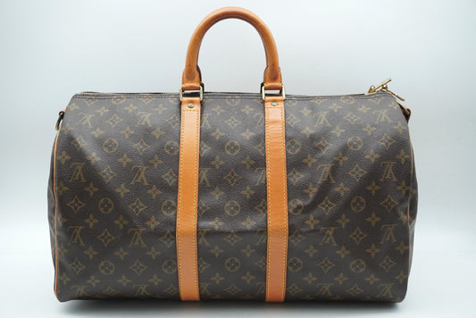 LOUIS VUITTON Monogram Keepall Bandouliere 45 M41418 Strap Boston Bag