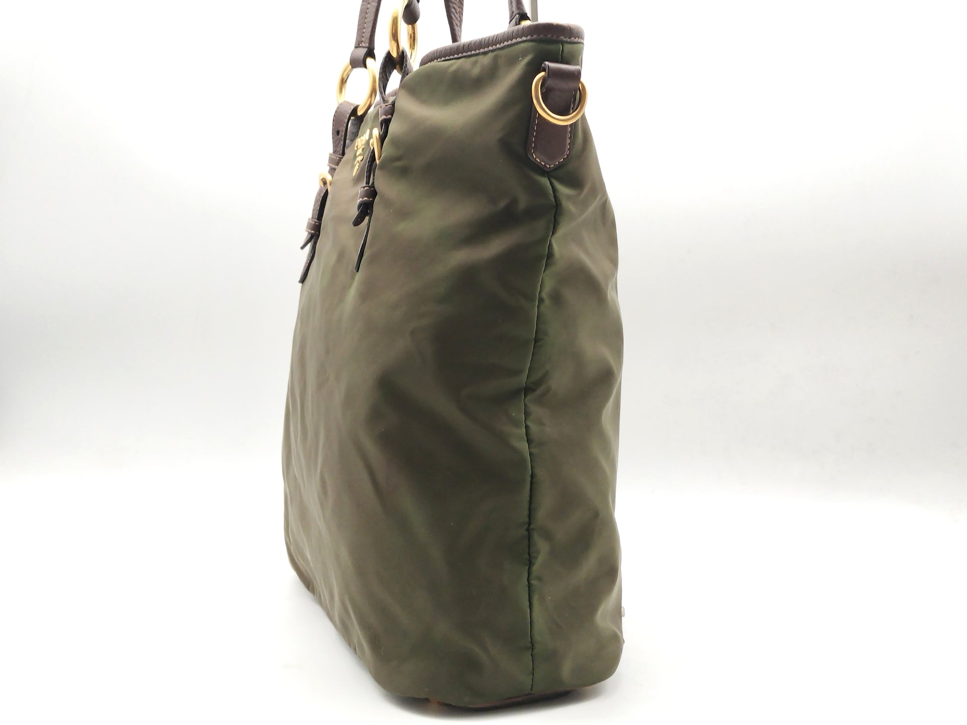 PRADA Tessuto Khaki Tote Bag