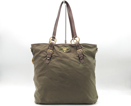 PRADA Tessuto Khaki Tote Bag