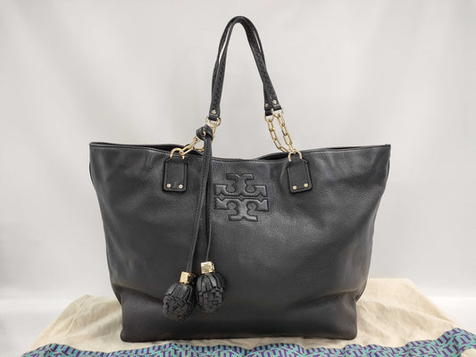 Tory Burch Leather Black Tote Bag