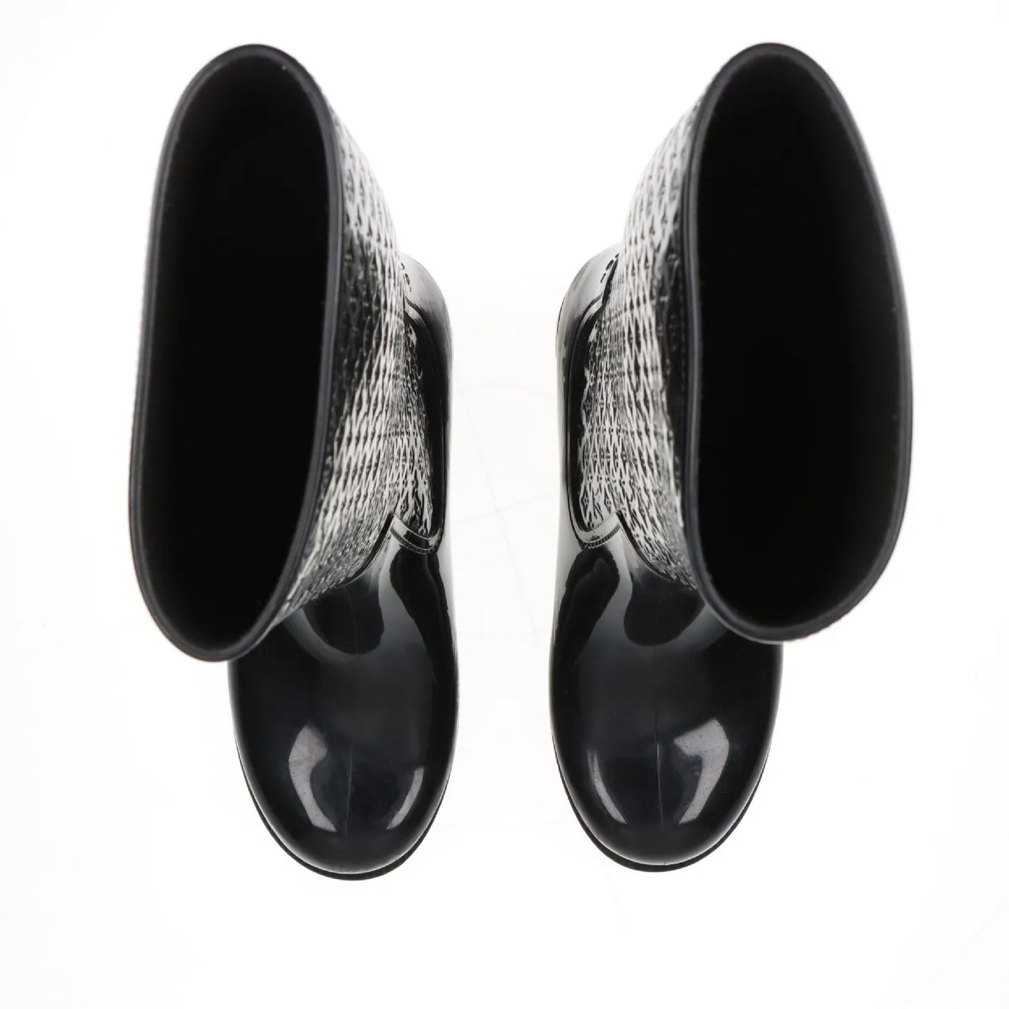 LOUIS VUITTON Monogram Splash Line Rubber Rain Boots, Size 35