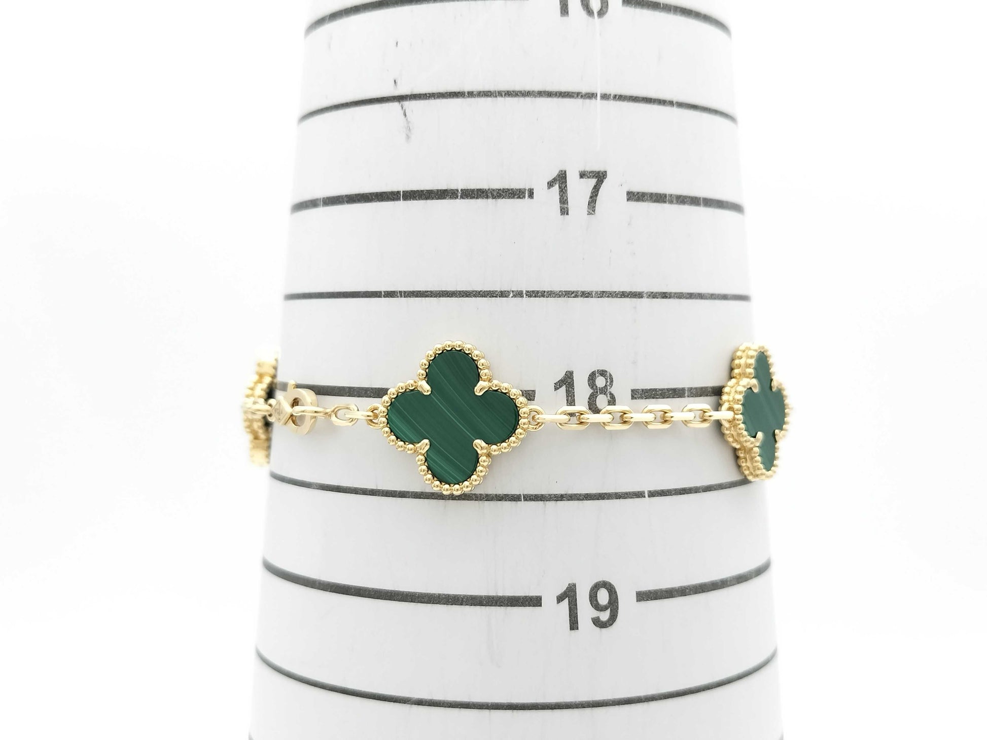 Van Cleef & Arpels Vintage Alhambra 5-Piece Malachite Bracelet in Yellow Gold and Au750, 12.7g