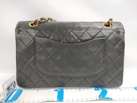 CHANEL Matelasse 25 Lambskin Double Flap Double Chain Bag in Black with Gold Hardware, 3960488 A01112 Shoulder Bag