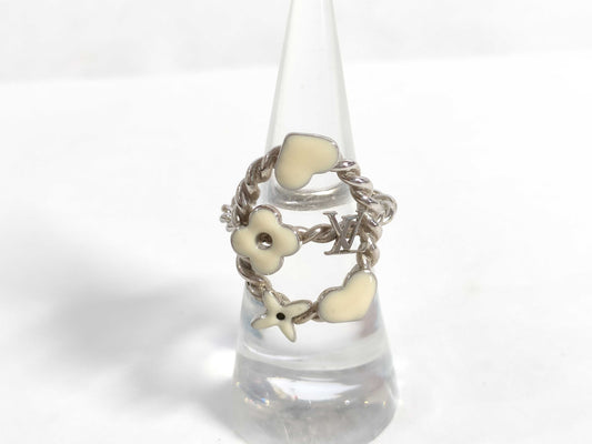 LOUIS VUITTON LOUIS VUITTON Monogram Vuitton Berg Sweet Monogram Ring GP Silver Ring