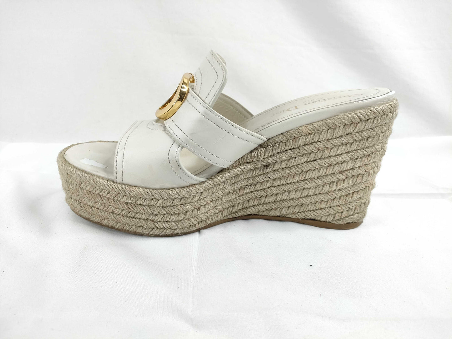 Dior Christian Dior Leather Wedge Sandals