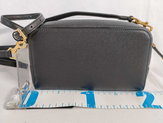 Dior Christian Dior Caro Double Pouch Leather Shoulder Bag Black