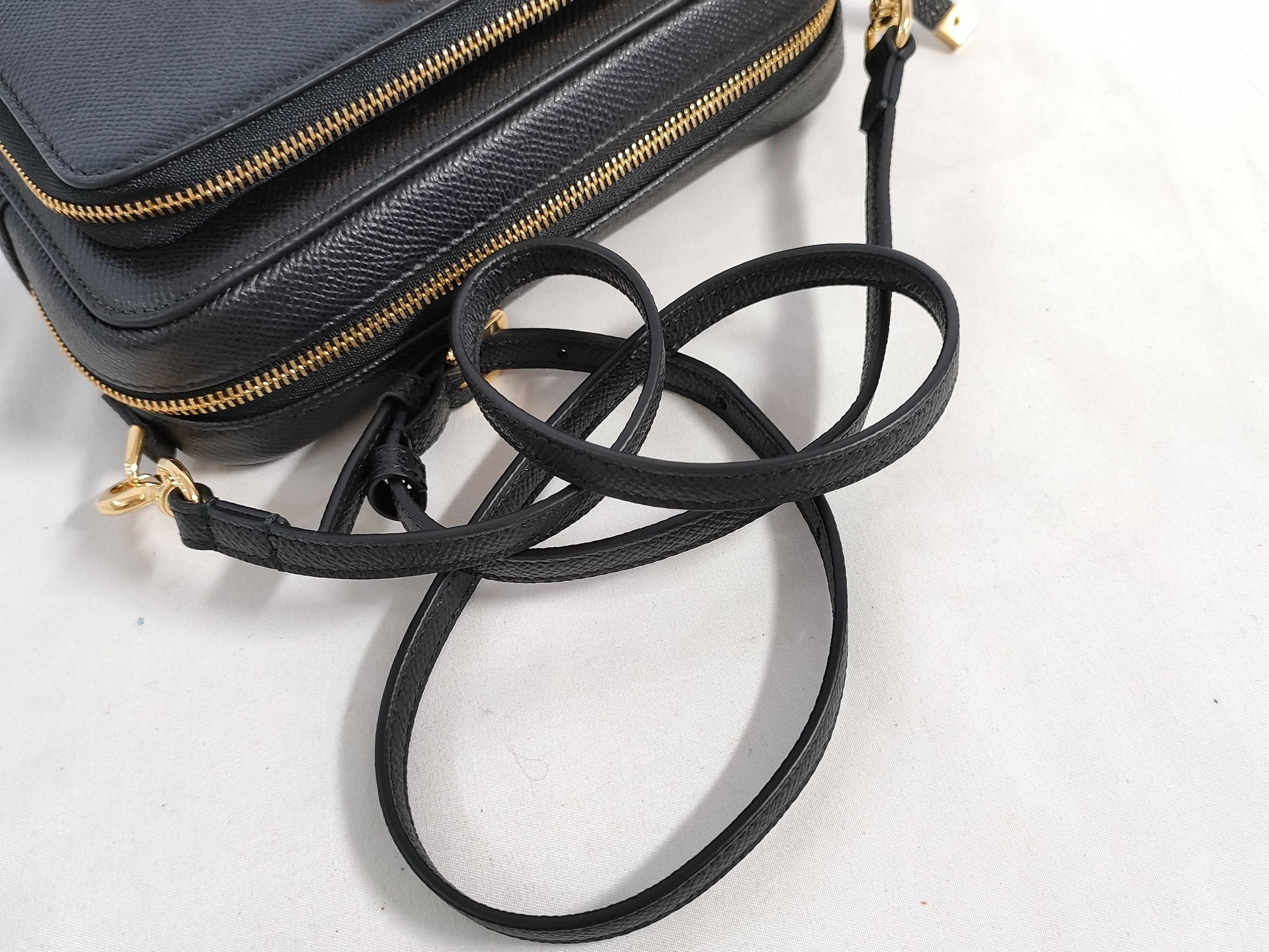 Dior Christian Dior Caro Double Pouch Leather Shoulder Bag Black