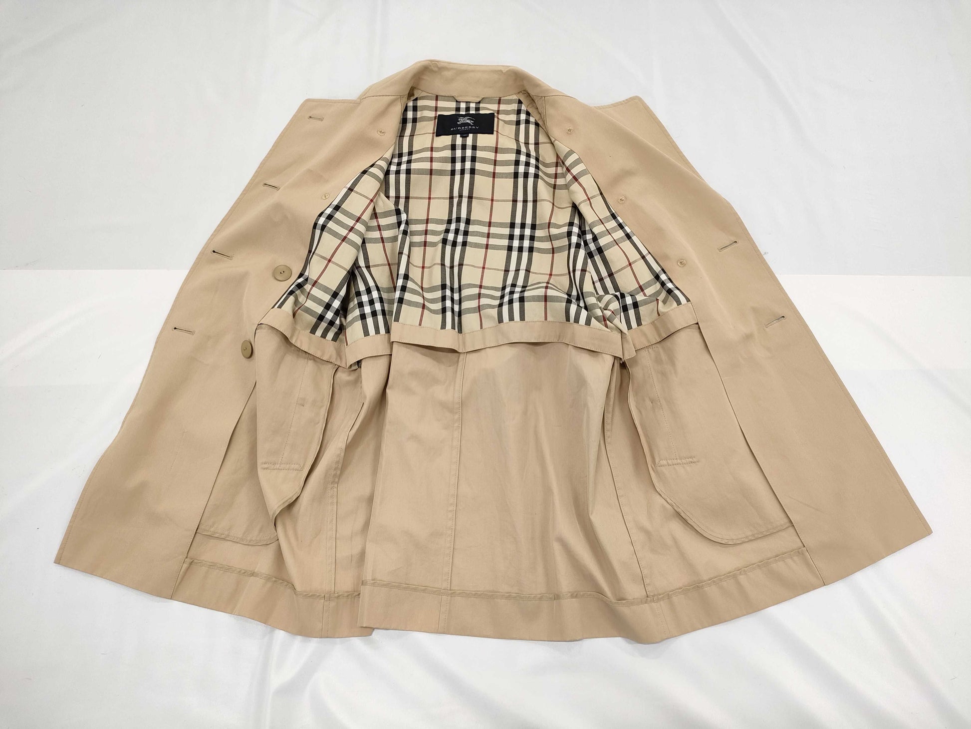 BURBERRY Cotton Trench Coat, Beige, Size 40