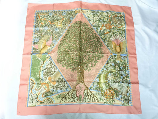 HERMES Carré 90 Axis of the World Silk Scarf