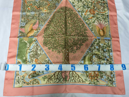 HERMES Carré 90 Axis of the World Silk Scarf