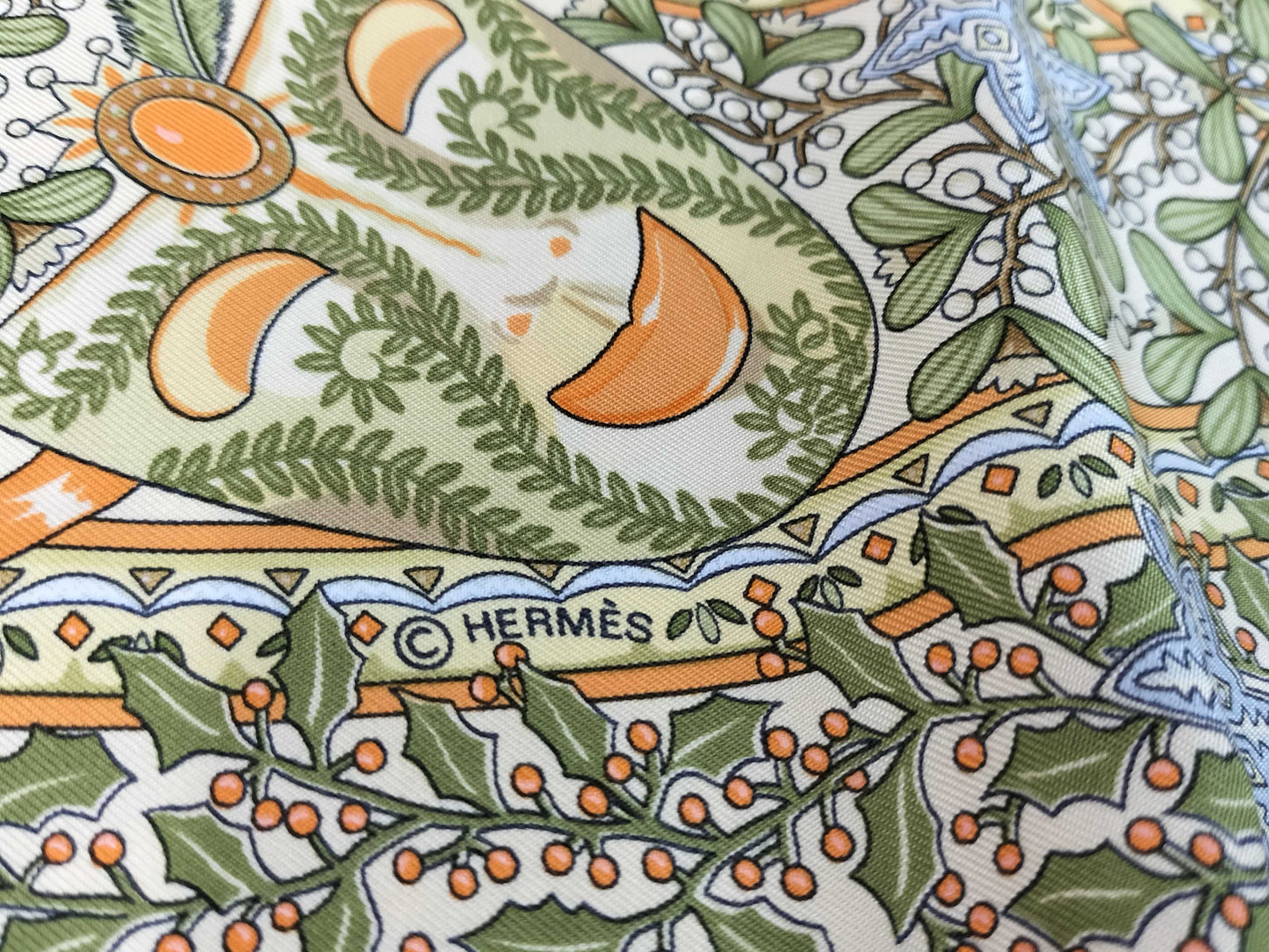 HERMES Carré 90 Axis of the World Silk Scarf