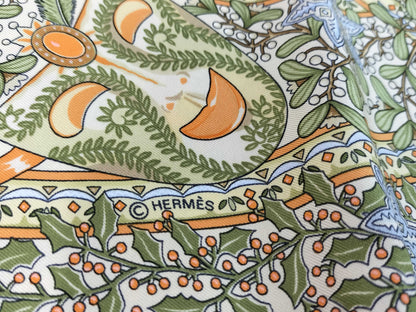 HERMES Carré 90 Axis of the World Silk Scarf