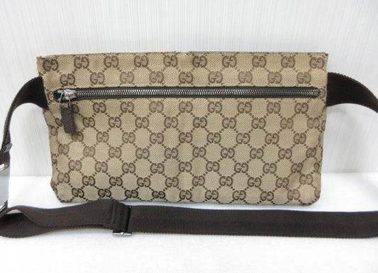 GUCCI GG Canvas Crossbody Waist Bag Approx. W30 x H16cm