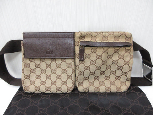 GUCCI GG Canvas Crossbody Waist Bag Approx. W30 x H16cm