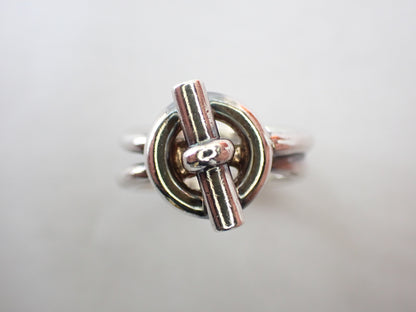 HERMES Croisette Echappé Double Ring, Ag925, #51