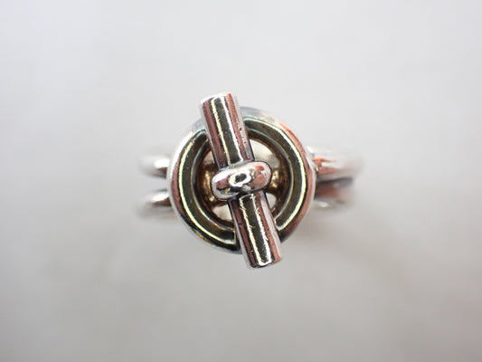HERMES Croisette Echappé Double Ring, Ag925, #51