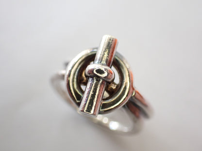 HERMES Croisette Echappé Double Ring, Ag925, #51