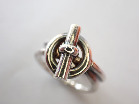HERMES Croisette Echappé Double Ring, Ag925, #51
