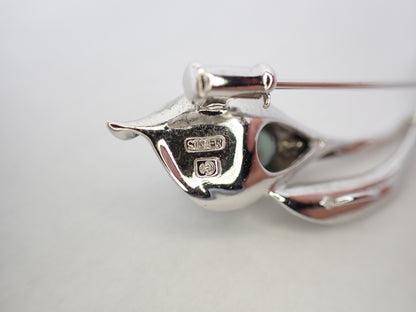 TASAKI Black Pearl Brooch, Approx. 9.2mm Diameter, Sterling Silver, 6.7g 
