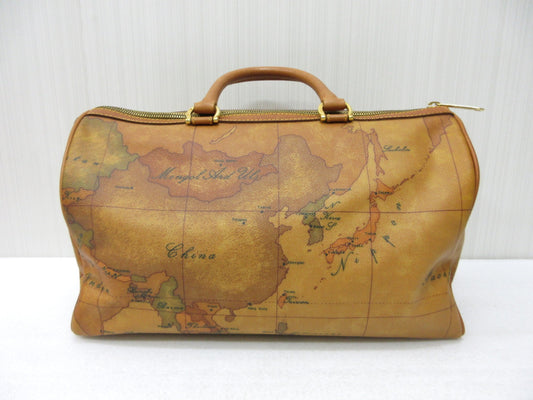 PRIMA CLASSE Map Print Boston Bag, Approx. W35 x H20cm