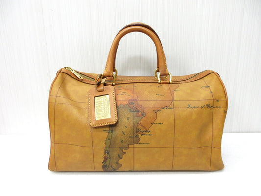 PRIMA CLASSE Map Print Boston Bag, Approx. W35 x H20cm