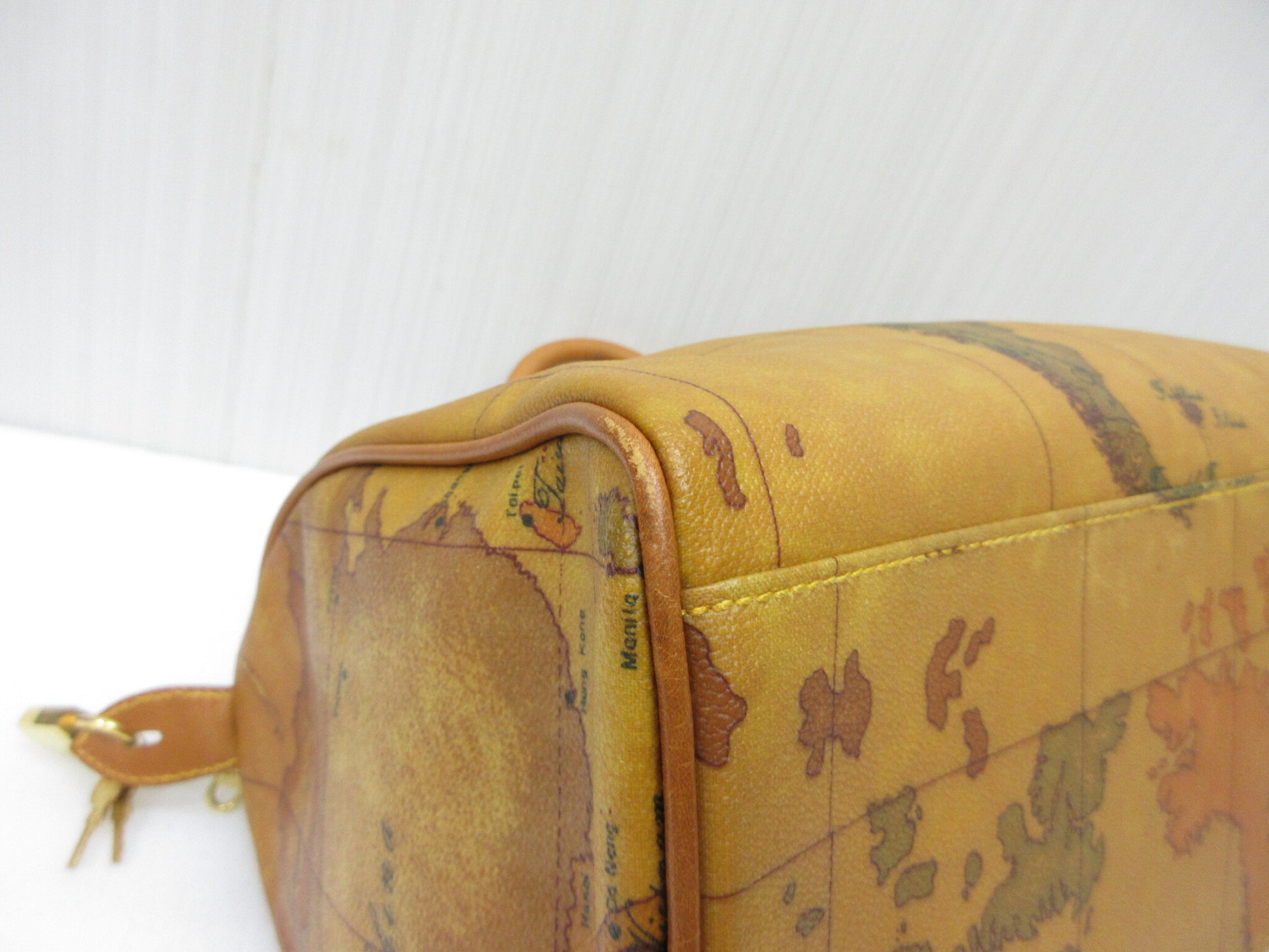 PRIMA CLASSE Map Print Boston Bag, Approx. W35 x H20cm