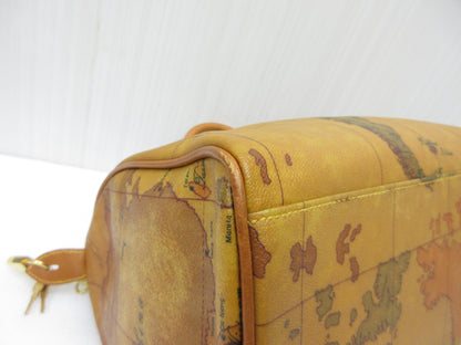 PRIMA CLASSE Map Print Boston Bag, Approx. W35 x H20cm
