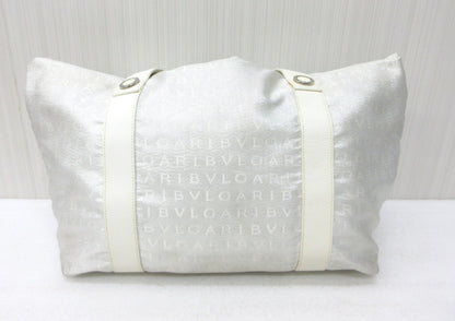 BVLGARI Logomania Canvas and Leather Handbag Tote Bag, Approx. W42 x H24cm
