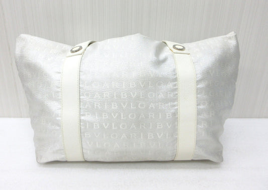 BVLGARI Logomania Canvas and Leather Handbag Tote Bag, Approx. W42 x H24cm