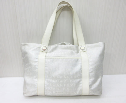 BVLGARI Logomania Canvas and Leather Handbag Tote Bag, Approx. W42 x H24cm