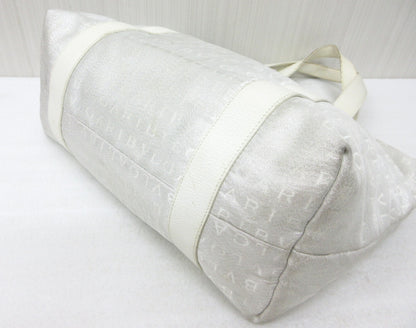 BVLGARI Logomania Canvas and Leather Handbag Tote Bag, Approx. W42 x H24cm