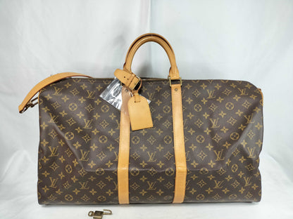 LOUIS VUITTON Monogram Keepall Bandouliere 55 Boston Bag