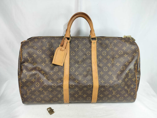 LOUIS VUITTON Monogram Keepall 55 Boston Bag