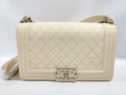 CHANEL Boy Chanel Beige Shoulder Bag