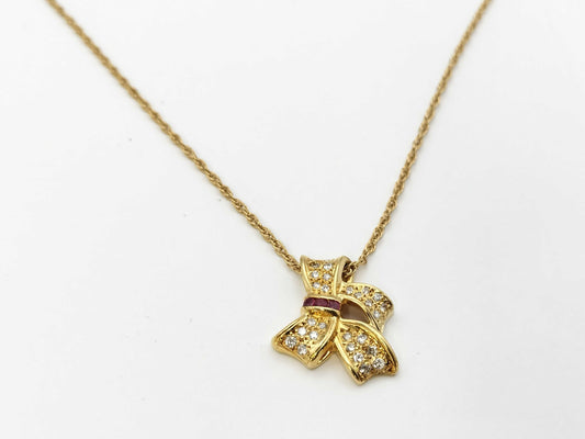 R0.07ct D0.20ct K18 5.5g Necklace 