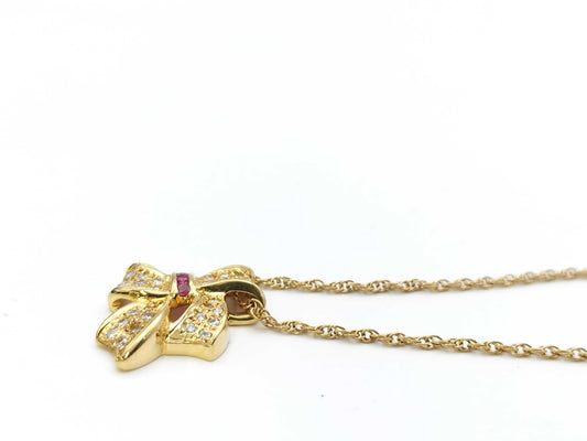 R0.07ct D0.20ct K18 5.5g Necklace 