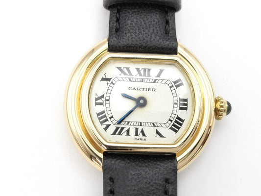 Cartier Ellipse 81974053 670811234 Manual Winding PARIS Dial 18K Gold Unmoving Women's Watch