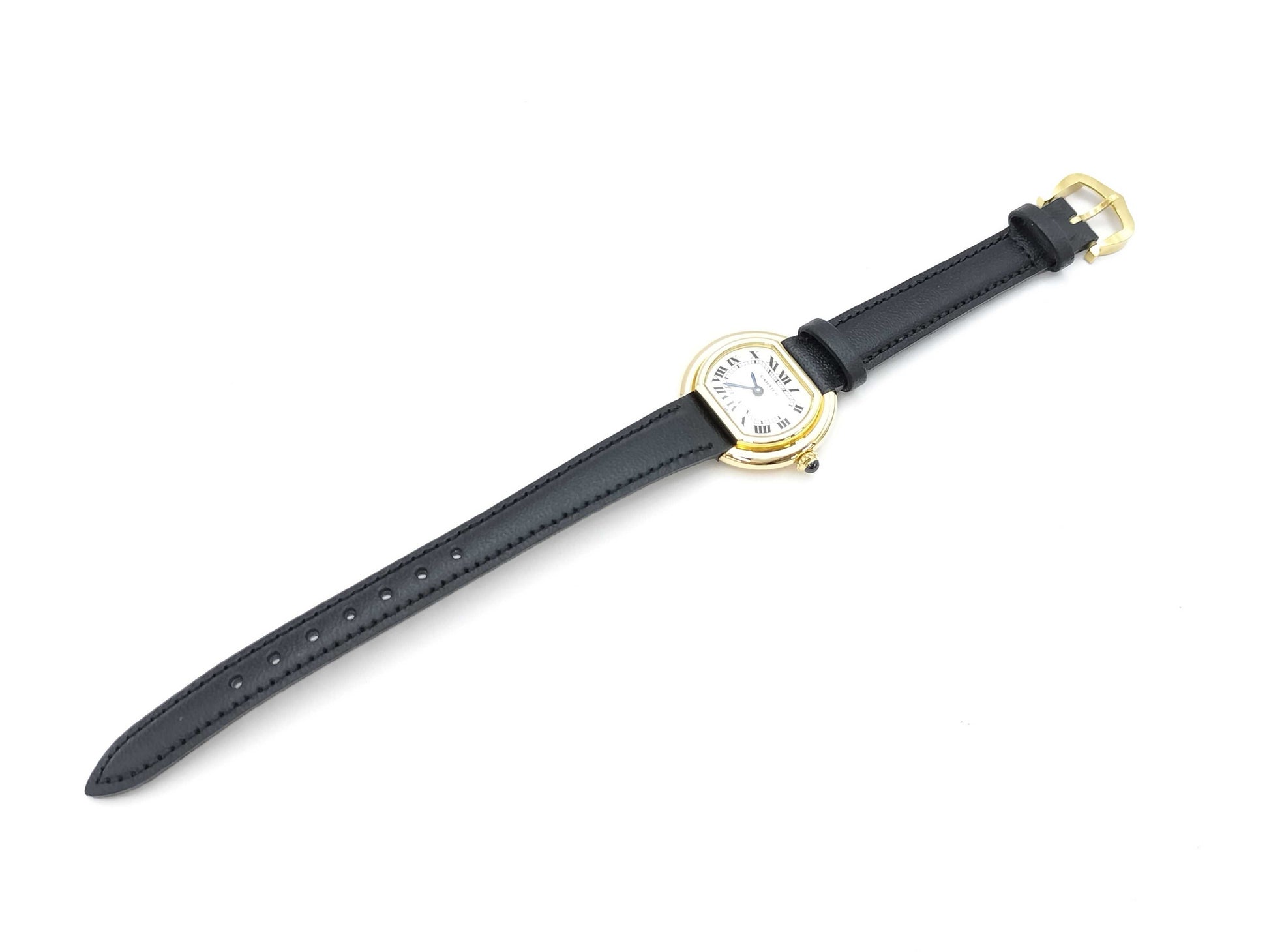 Cartier Ellipse 81974053 670811234 Manual Winding PARIS Dial 18K Gold Unmoving Women's Watch