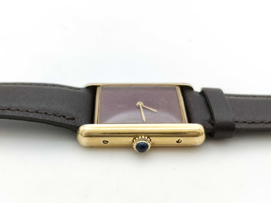 Cartier Must Tank 6 132820 Bordeaux Dial Manual Winding Women's Watch