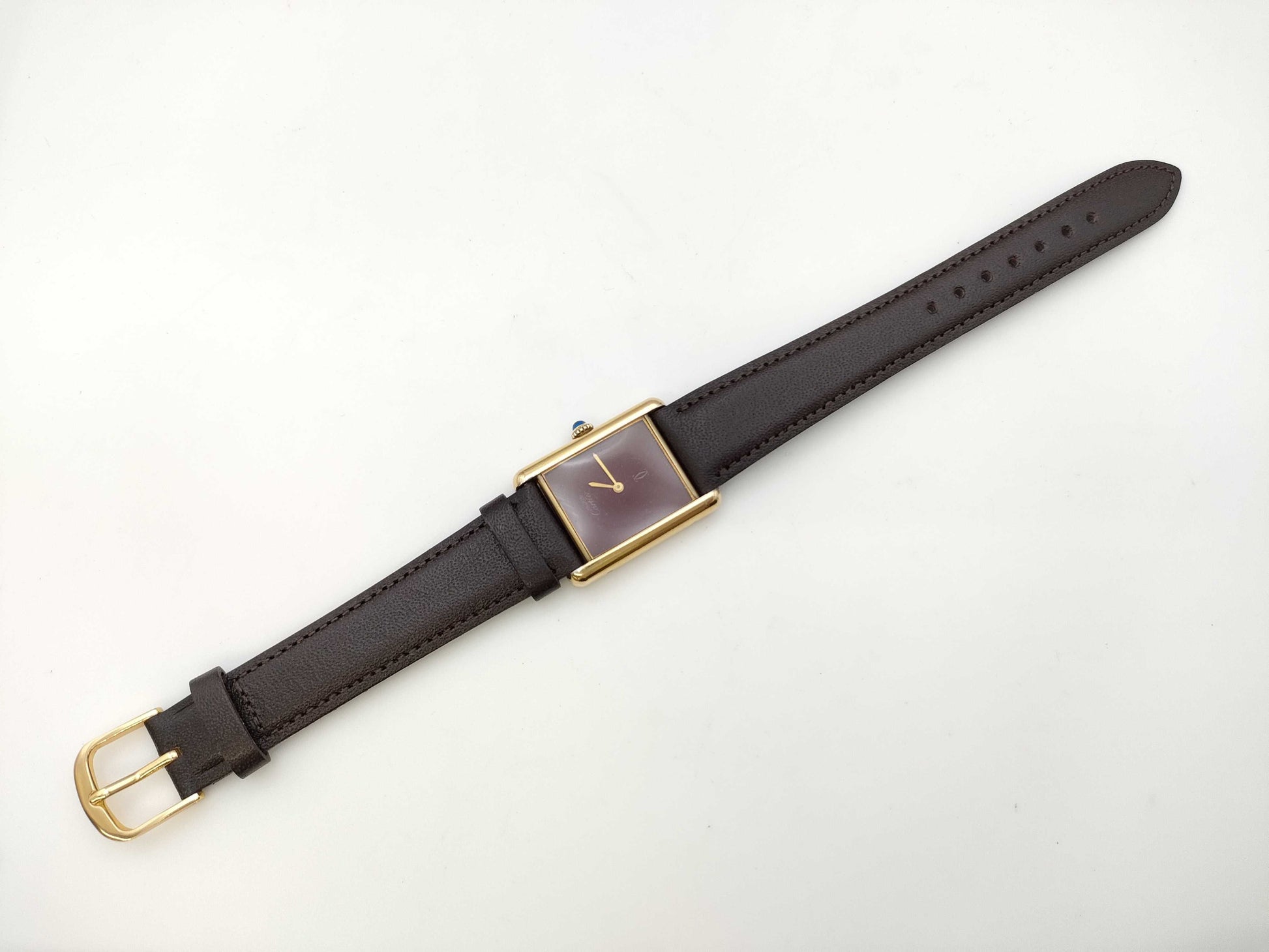 Cartier Must Tank 6 132820 Bordeaux Dial Manual Winding Women's Watch